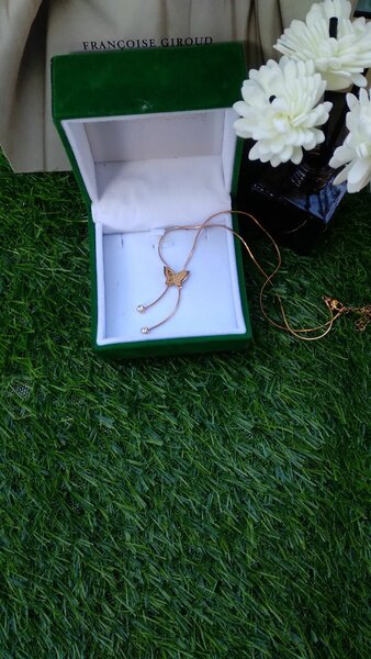 Gold stainless steel butterfly  necklace