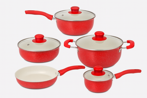 Batterie de Cuisine Antiadhésive Rouge