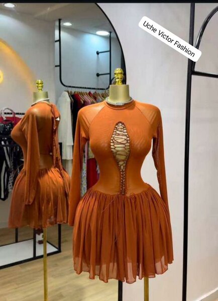 Robe Sexy à Découpe Orange