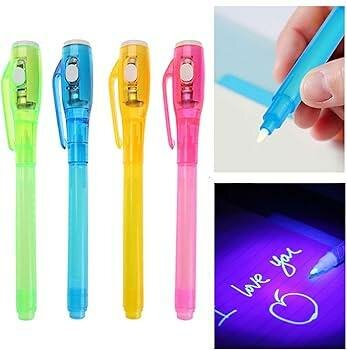 Stylo encre invisible et lampe lumière UV
