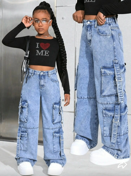 Jean cargo pour filles