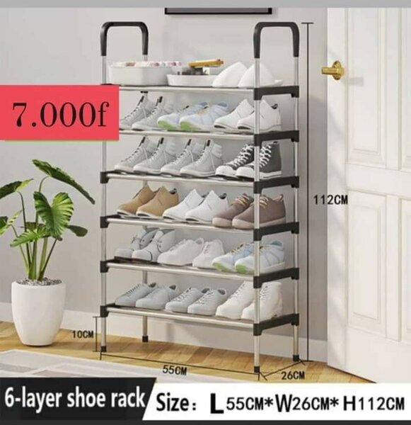 Étagère de chaussures à 6 niveaux