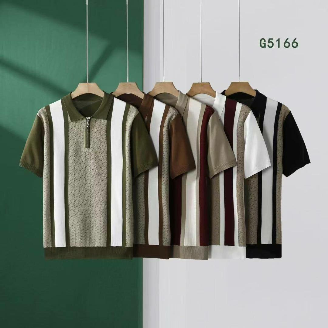 Polo rayé à manches courtes homme