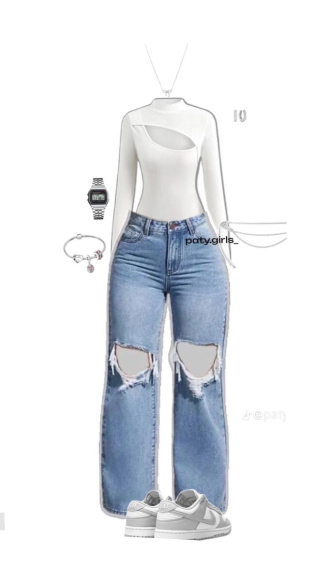 Jean large décontracté tendance