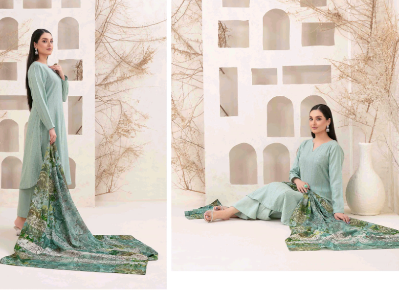 Shahid Tawakkal New Fancy Sitara Leather Peach with Digital Printed Leather Peach Shawl Collection 2024