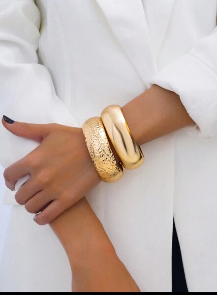 chunky stainless bracelet set