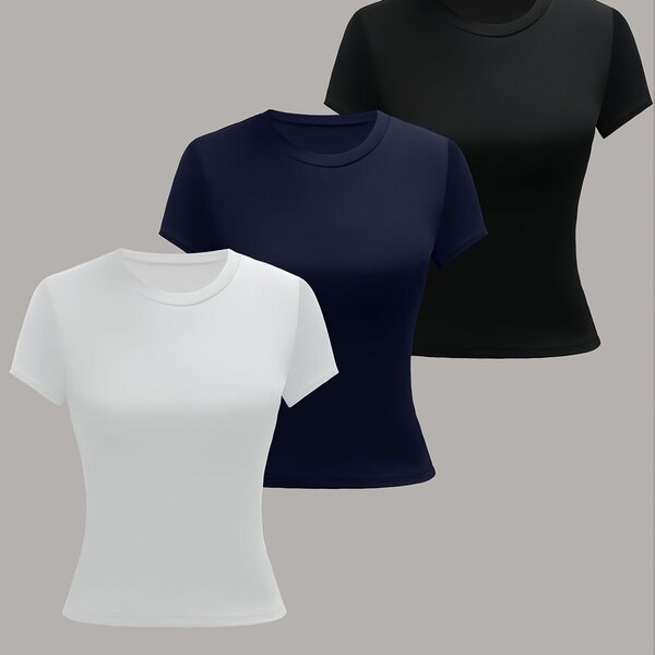 Lot de T-shirts basiques femme