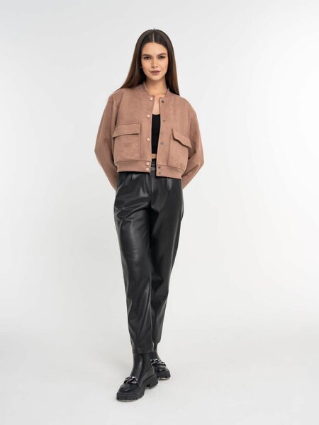 Бомбер замшевый