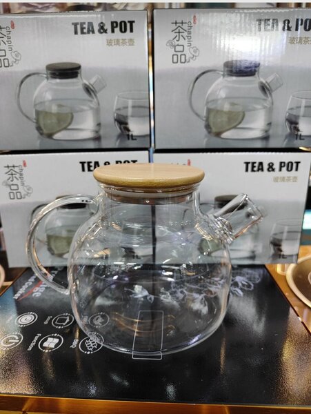 Чайник. Объем 1л 100% термостойкое боросиликатное стекло. -20