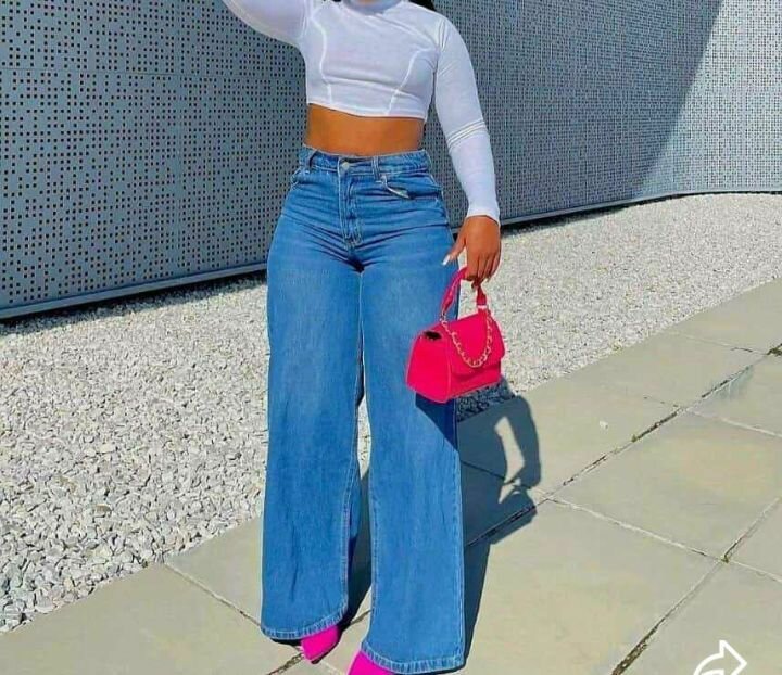 Jean gros bas  taille haute