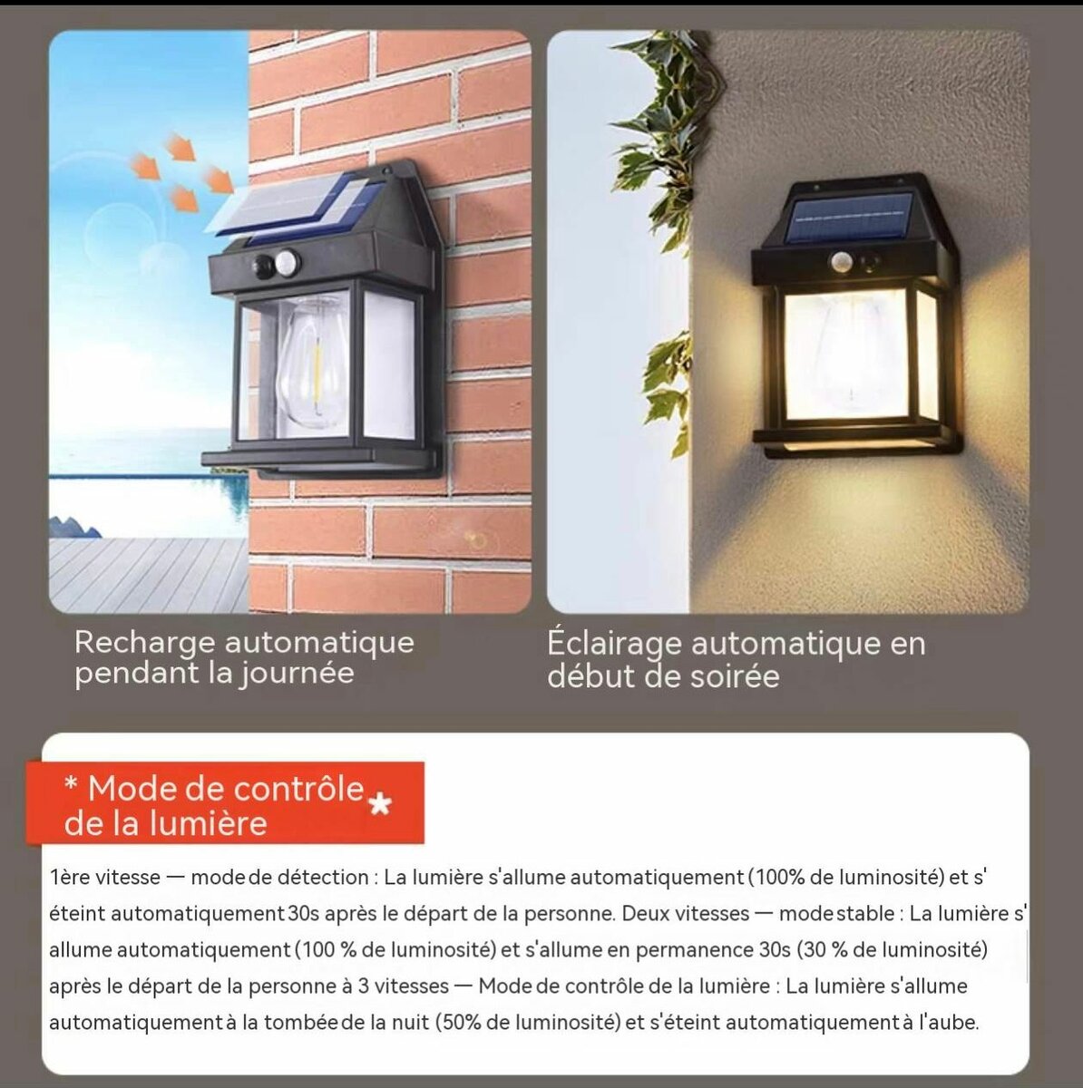 户外太阳能感应壁灯