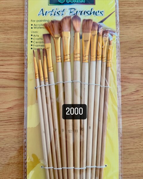 Pinceaux d'artiste en bois