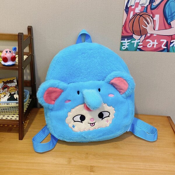 Sac à dos peluche bleu enfant