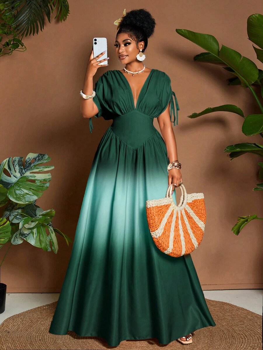 Robe Maxi Femme Dégradé Élégante