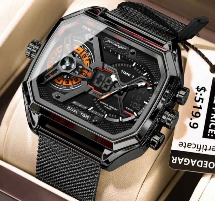 Montre Double Temps Homme Élégante