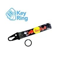 1-PC Motorcycle Collectable Strap Embroidery Keyring Keychain For Honda Yamaha Suzuki Ducati BMW Aprilia Kawasaki Benelli Yari Mitsubish Key Ring Chain RED BULL