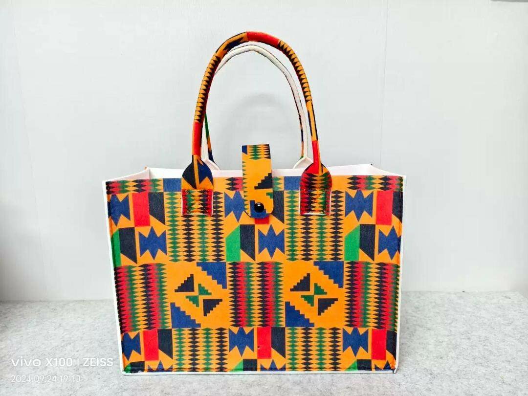 Sac feutre motif pagne