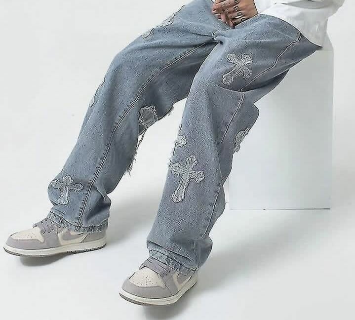 Jeans larges croix