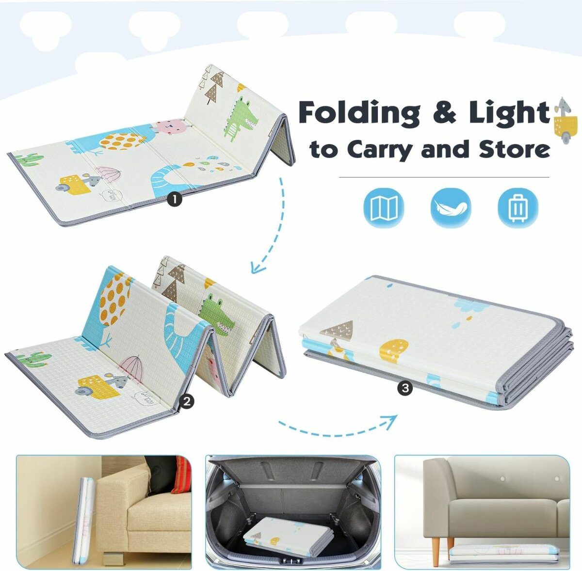 Foldable playing mat