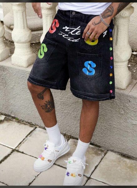 Shorts en jean colorés homme