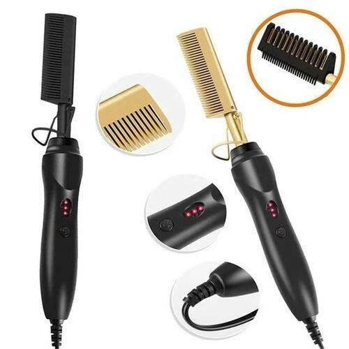 Professional hair straightener heated electric styling comb