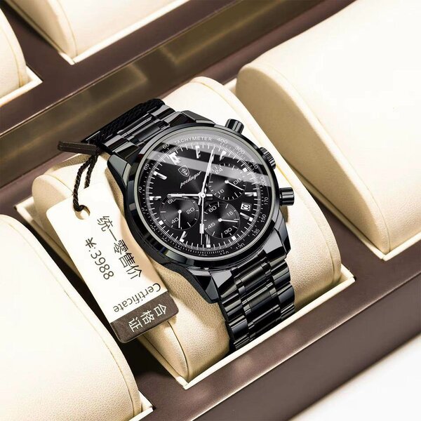 Montre Chronographe Noire Homme
