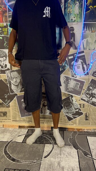 Pantalon cargo noir décontracté