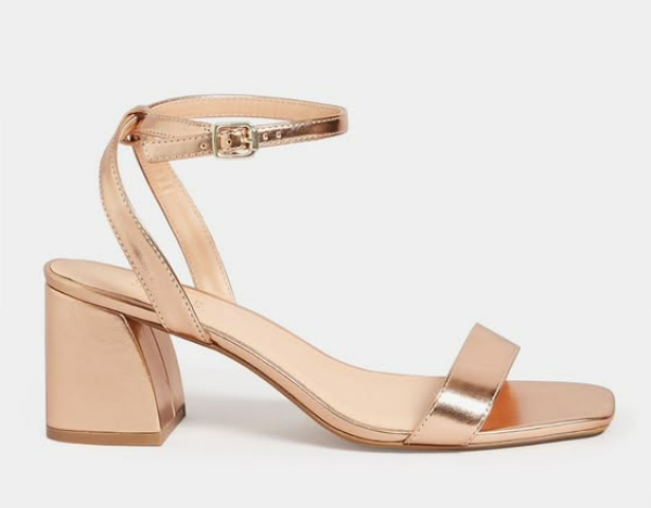 Rosegold block sandals