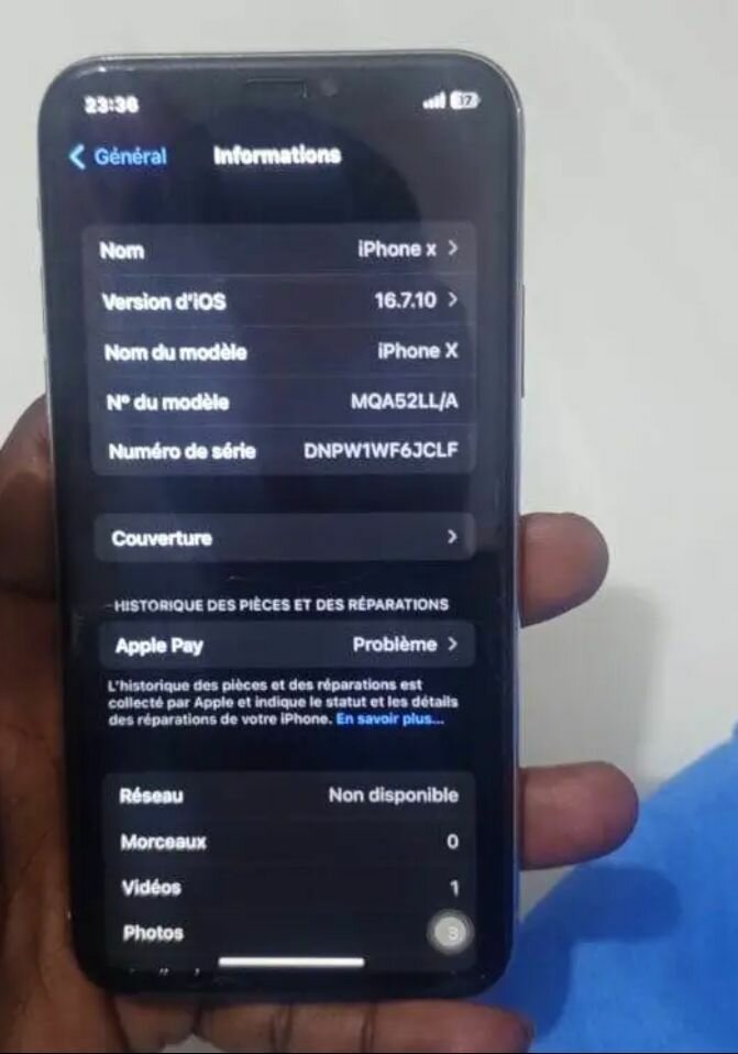 iPhone X 64Go Argent