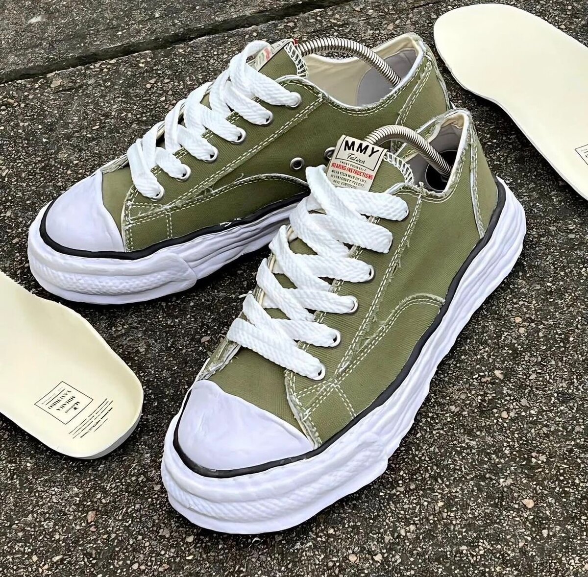 Baskets vertes unisex tendance