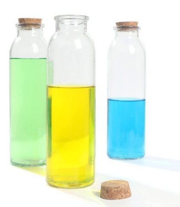 Cork Lid Plain Slim Glass Bottle