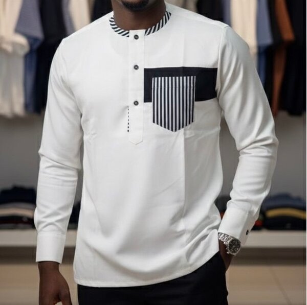 Chemise homme à col Mao