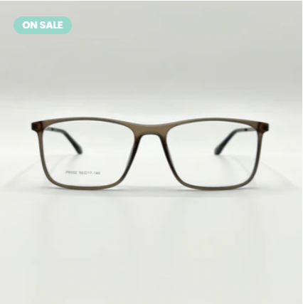 Gray Matte Square Metal Spring Side Unisex Frame