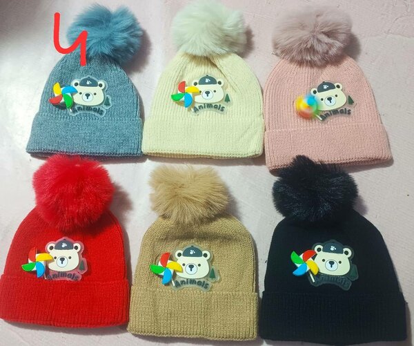 Kids wolen cap