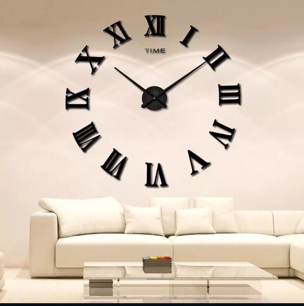 Настенные 3D часы с римскими цифрами (60-90cm)