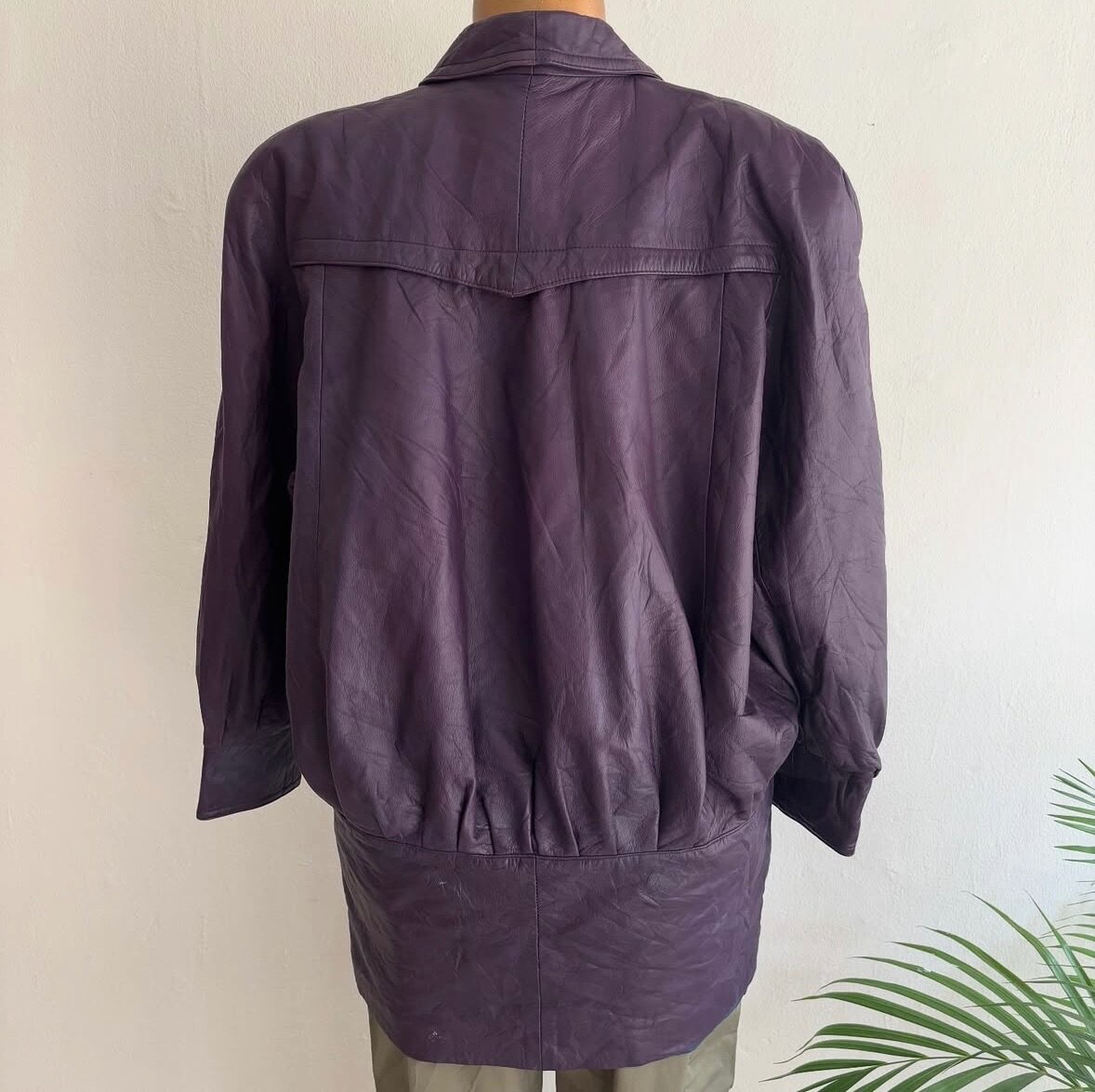 Purple leather blazer