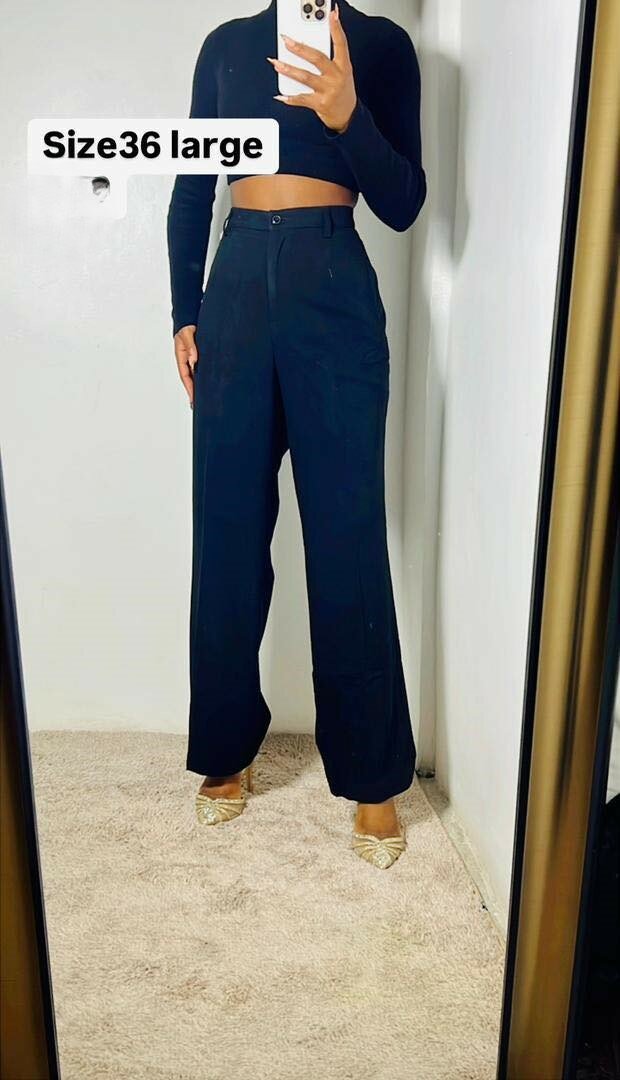 Trousers for women dark blue size 36 large