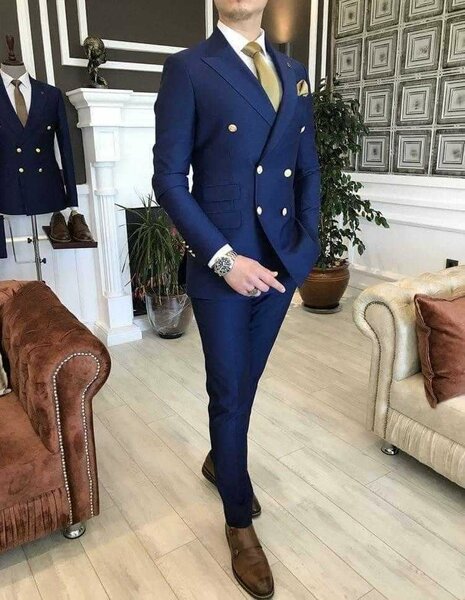 Costume Homme Élégant Bleu