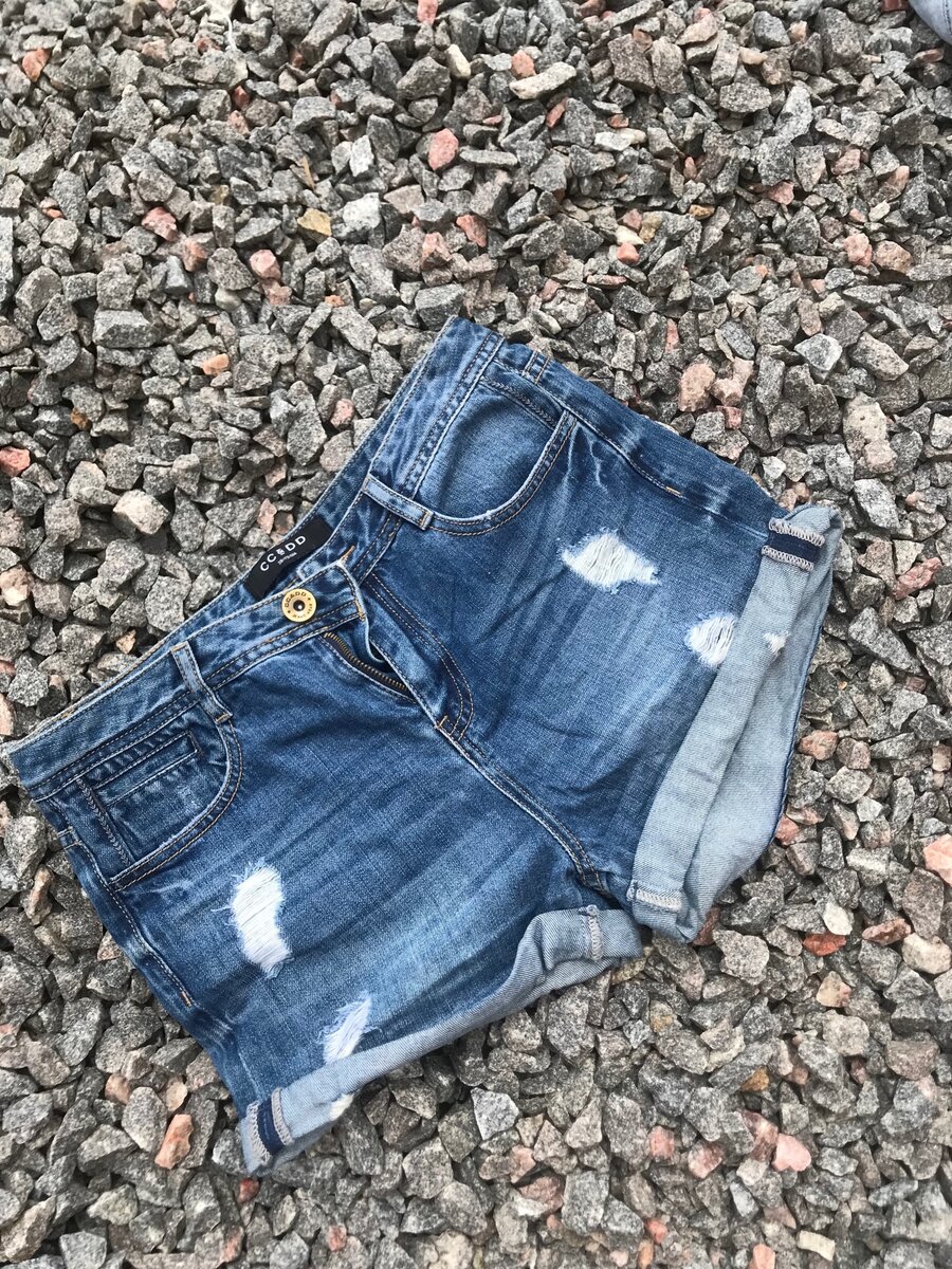 High waisted jeans shorts