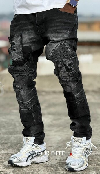 Jean délavé noir homme