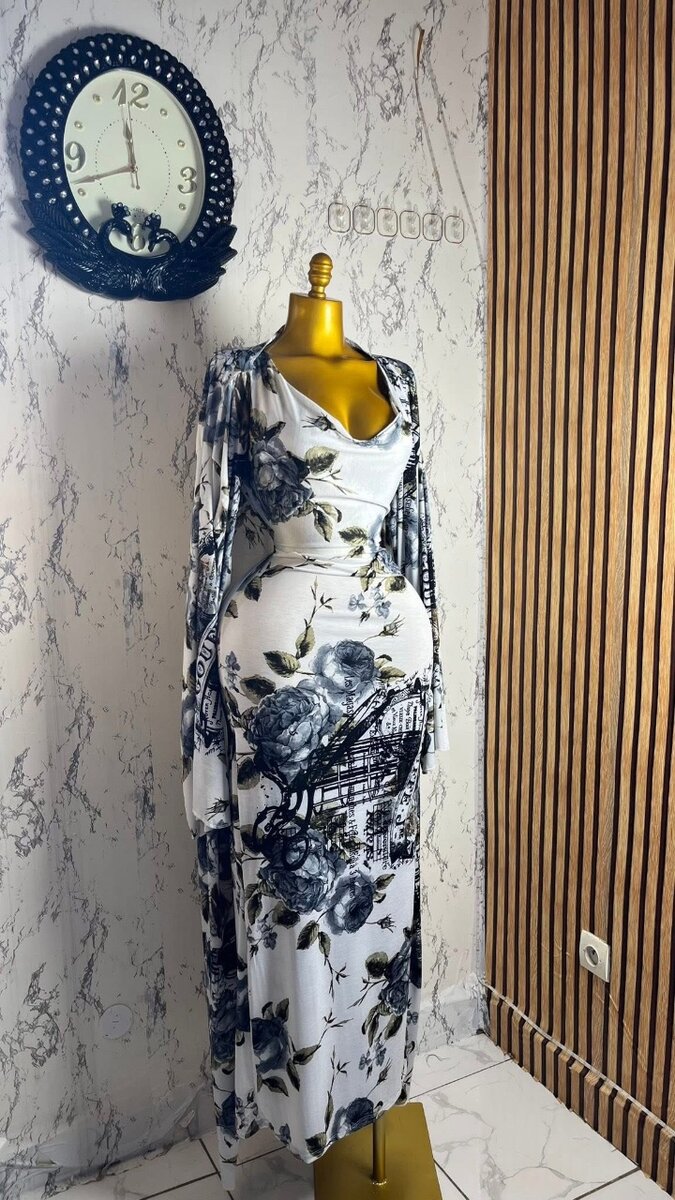 Robe élégante longue fleurie