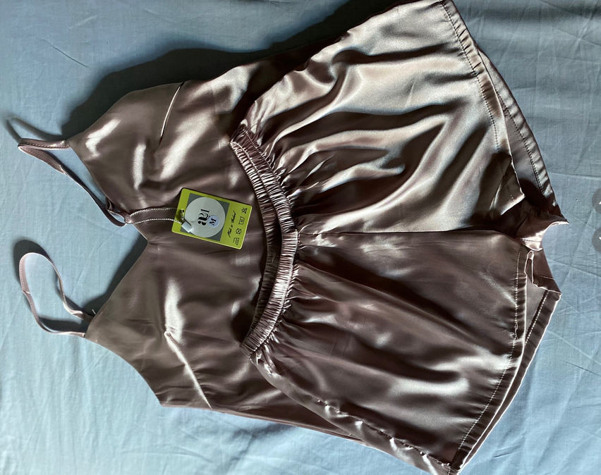 Women's Silk Pajamas, Top and Shorts