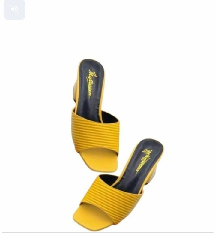 Queen Fashion Women's Elegant Slipper Heels - Yellow