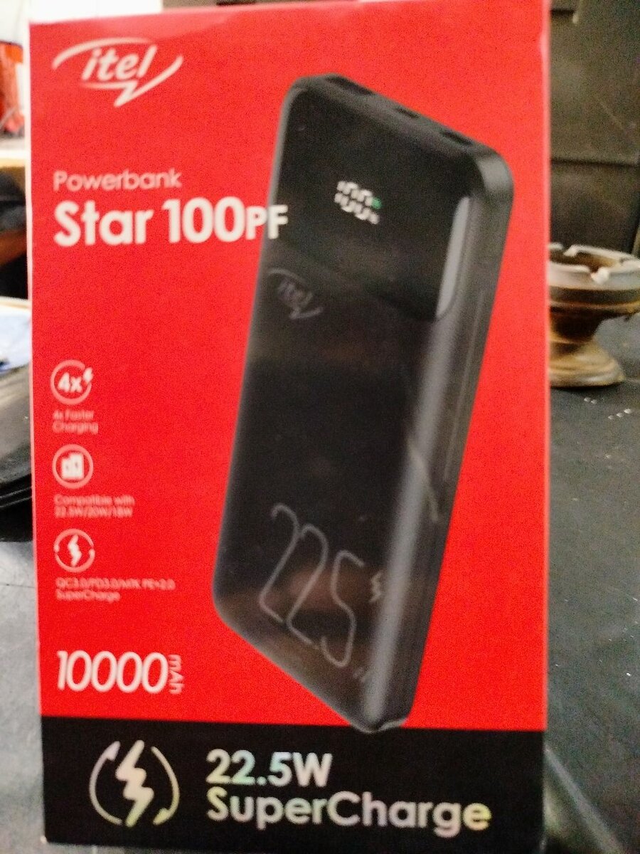 Itel Powe Bank Star 100pf. 10000mah 22.5 W. Super Charge