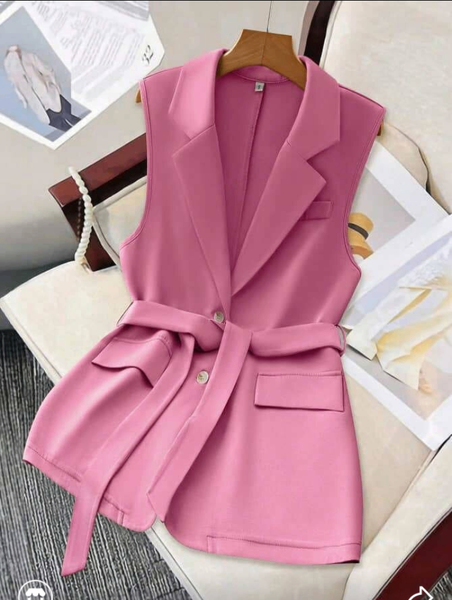 Veste sans manches rose élégante