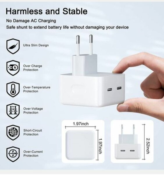 Chargeur USB-C Rapide Double