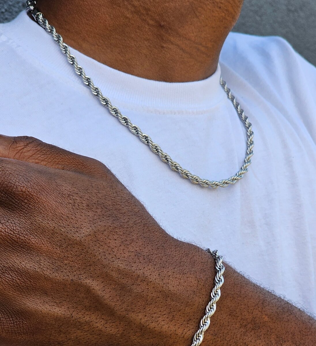 Cuban and Rope chain set