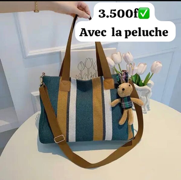 Sac cabas en toile rayé