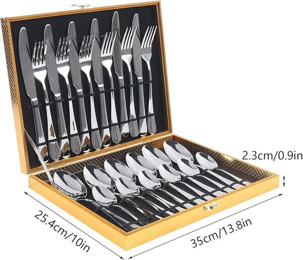 Ensemble couverts 25 pièces en acier inoxydable comprenant 6