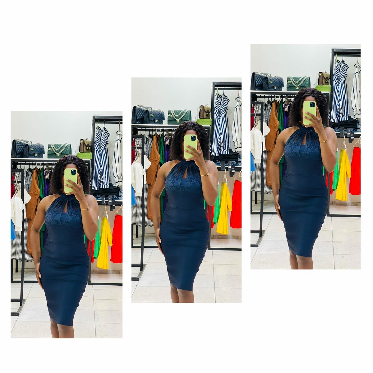 Women's tight-fitting dress, dark blue